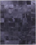 Black Natural Cowhide Hand Stitched Patchwork Rug - 5' 3" X 6' 7" - Golden Nile