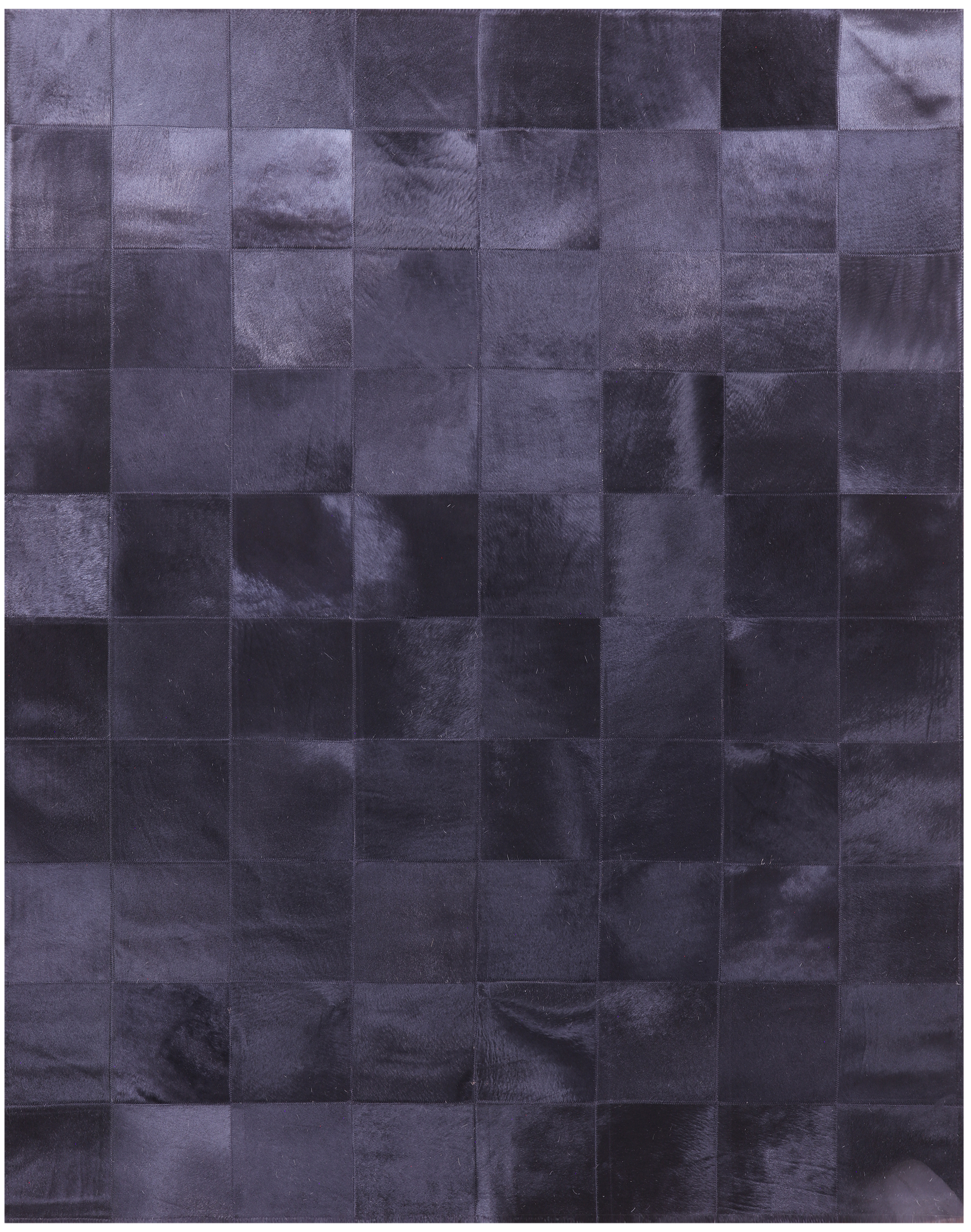 Black Natural Cowhide Hand Stitched Patchwork Rug - 5' 3" X 6' 7" - Golden Nile
