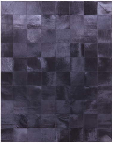 Black Natural Cowhide Hand Stitched Patchwork Rug - 5' 3