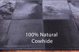 Black Natural Cowhide Hand Stitched Patchwork Rug - 5' 3" X 6' 7" - Golden Nile