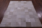 White Natural Cowhide Hand Stitched Patchwork Rug - 5' 3" X 6' 6" - Golden Nile
