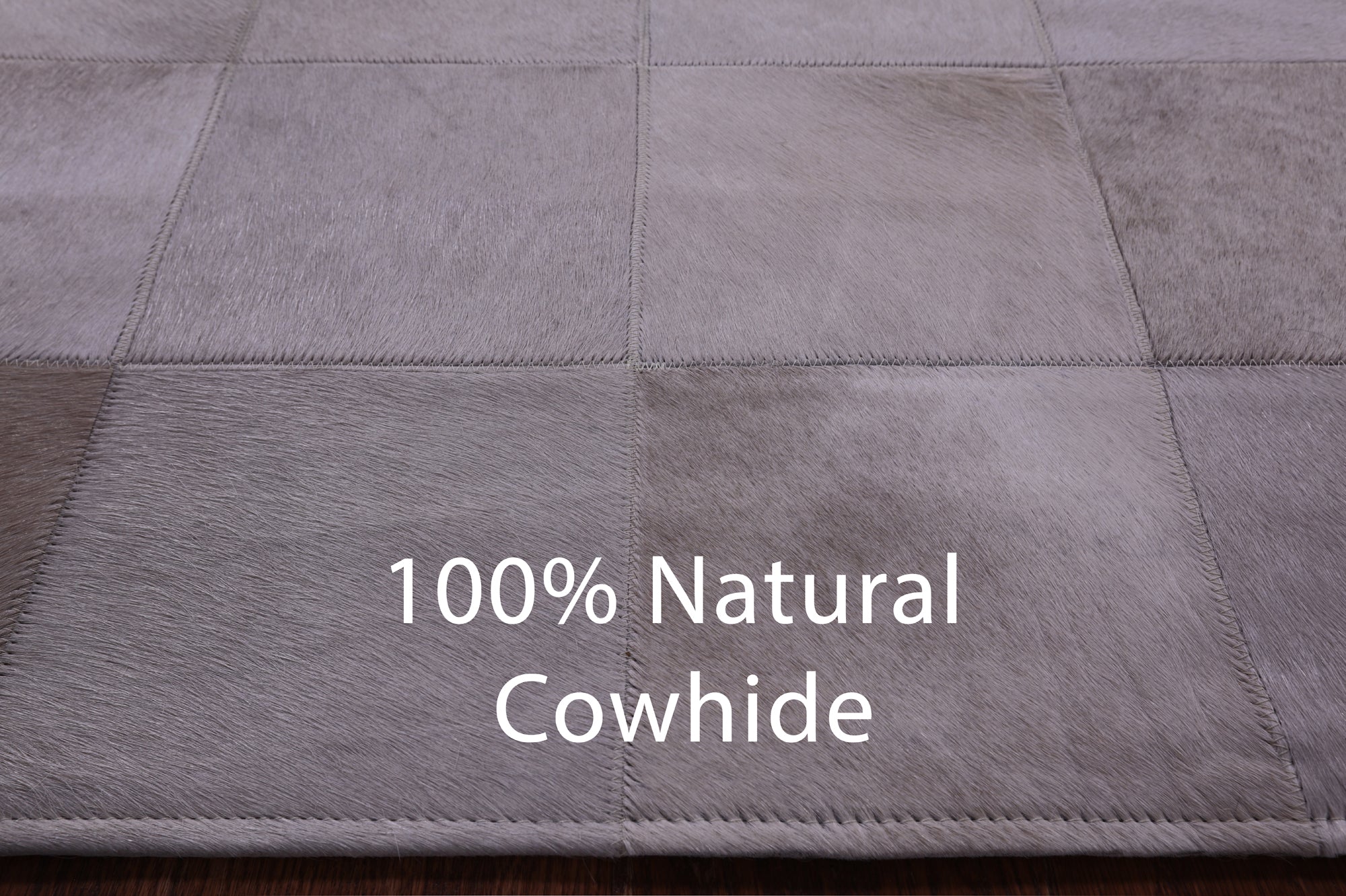 White Natural Cowhide Hand Stitched Patchwork Rug - 5' 3" X 6' 6" - Golden Nile