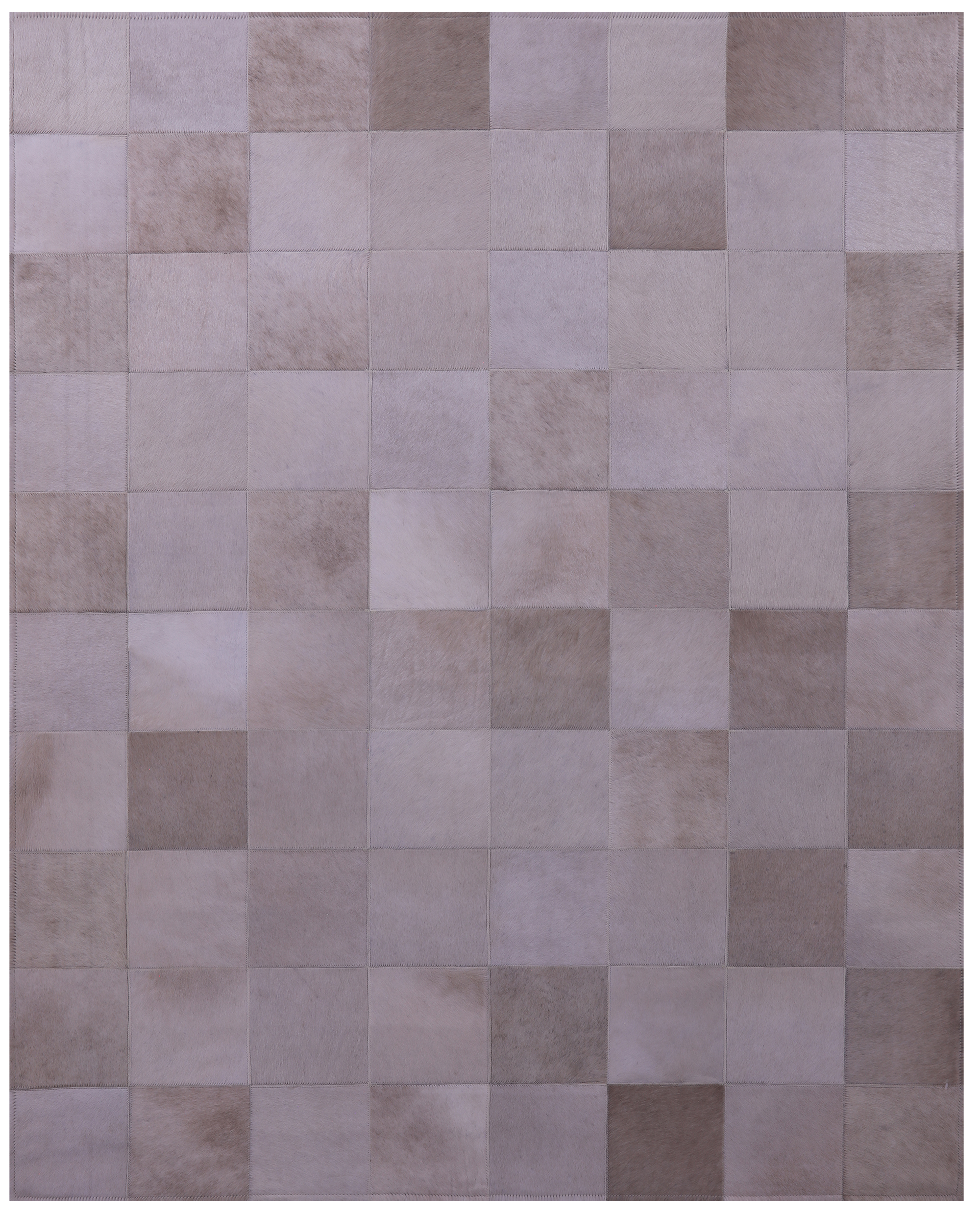 White Natural Cowhide Hand Stitched Patchwork Rug - 5' 3" X 6' 6" - Golden Nile