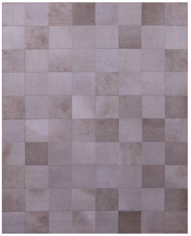 White Natural Cowhide Hand Stitched Patchwork Rug - 5' 3