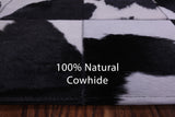 Black & White Natural Cowhide Hand Stitched Patchwork Rug - 5' 3" X 6' 7" - Golden Nile