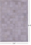 White Natural Cowhide Hand Stitched Patchwork Rug - 3' 4" X 5' 0" - Golden Nile