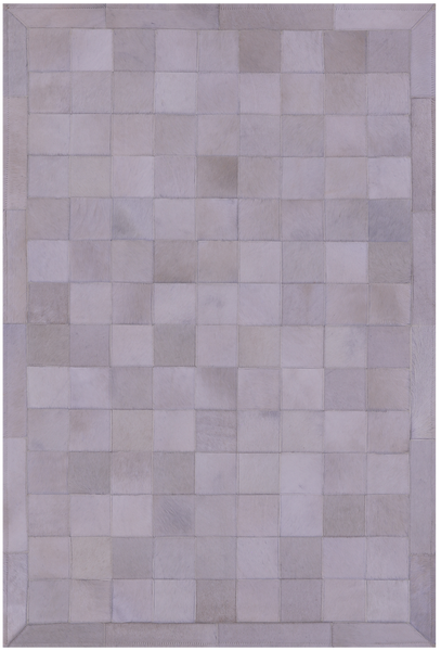 White Natural Cowhide Hand Stitched Patchwork Rug - 3' 4" X 5' 0" - Golden Nile