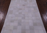 White Natural Cowhide Hand Stitched Patchwork Rug - 3' 4" X 5' 0" - Golden Nile