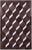 Brown & White Natural Cowhide Hand Stitched Patchwork Rug - 3' 2" X 5' 0" - Golden Nile
