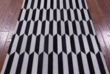 Black & White Natural Cowhide Hand Stitched Patchwork Rug - 3' 4" X 5' 0" - Golden Nile
