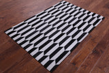 Black & White Natural Cowhide Hand Stitched Patchwork Rug - 3' 4" X 5' 0" - Golden Nile