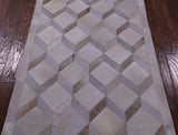 Brown Natural Cowhide Hand Stitched Patchwork Rug - 3' 3" X 5' 0" - Golden Nile