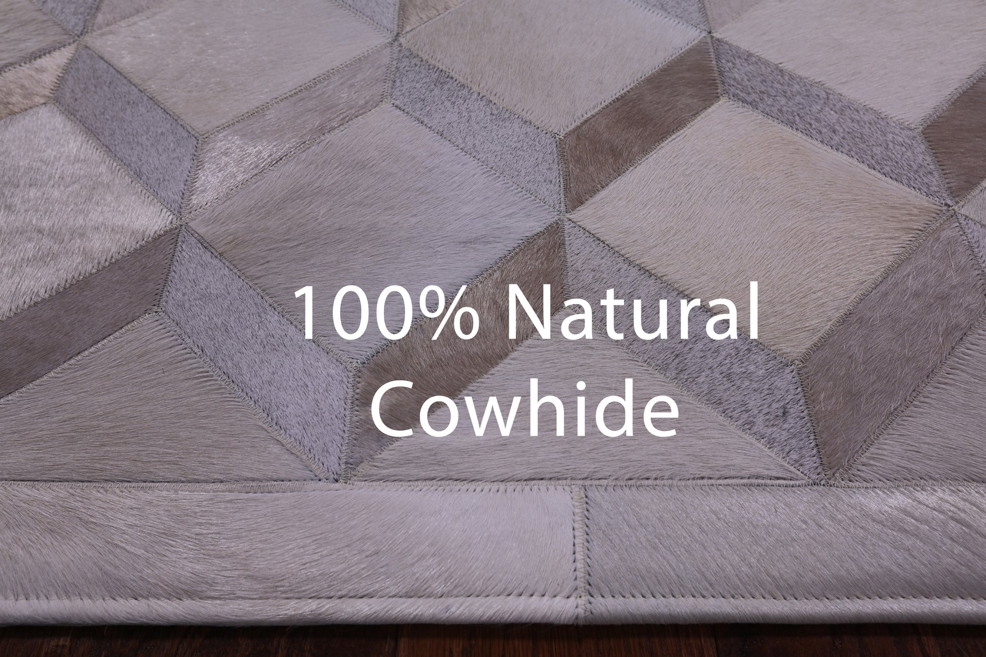 Brown Natural Cowhide Hand Stitched Patchwork Rug - 3' 3" X 5' 0" - Golden Nile