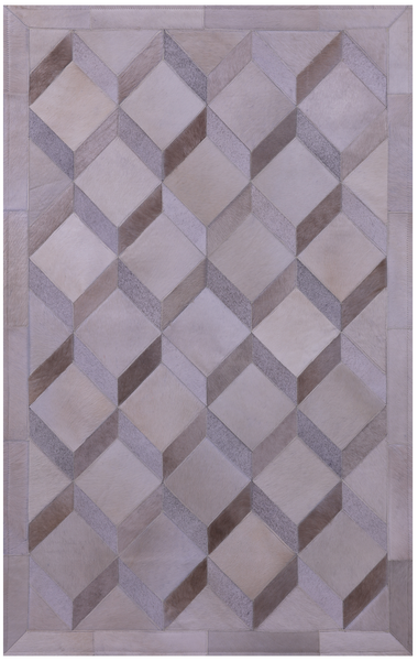 Brown Natural Cowhide Hand Stitched Patchwork Rug - 3' 3" X 5' 0" - Golden Nile