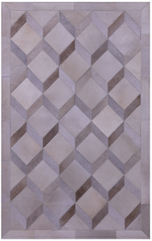 Brown Natural Cowhide Hand Stitched Patchwork Rug - 3' 3