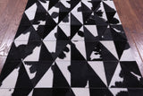 Black & White Gradient Brickwork Natural Cowhide Hand Stitched Patchwork Rug - 3' 3" X 5' 0" - Golden Nile
