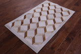 Brown Natural Cowhide Hand Stitched Patchwork Rug - 3' 3" X 5' 0" - Golden Nile