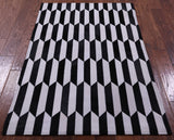 Black & White Natural Cowhide Hand Stitched Patchwork Rug - 3' 3" X 5' 0" - Golden Nile