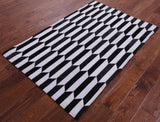 Black & White Natural Cowhide Hand Stitched Patchwork Rug - 3' 3" X 5' 0" - Golden Nile
