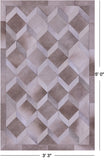 Brown Natural Cowhide Hand Stitched Patchwork Rug - 3' 3" X 5' 0" - Golden Nile