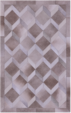 Brown Natural Cowhide Hand Stitched Patchwork Rug - 3' 3