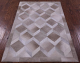Brown Natural Cowhide Hand Stitched Patchwork Rug - 3' 3" X 5' 0" - Golden Nile