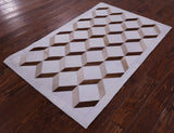 Brown & White Natural Cowhide Hand Stitched Patchwork Rug - 3' 3" X 5' 0" - Golden Nile