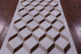 Brown & White Natural Cowhide Hand Stitched Patchwork Rug - 3' 3" X 5' 0" - Golden Nile