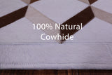 Brown & White Natural Cowhide Hand Stitched Patchwork Rug - 3' 3" X 5' 0" - Golden Nile