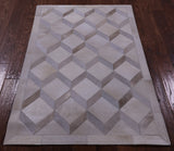 Brown Natural Cowhide Hand Stitched Patchwork Rug - 3' 3" X 5' 0"