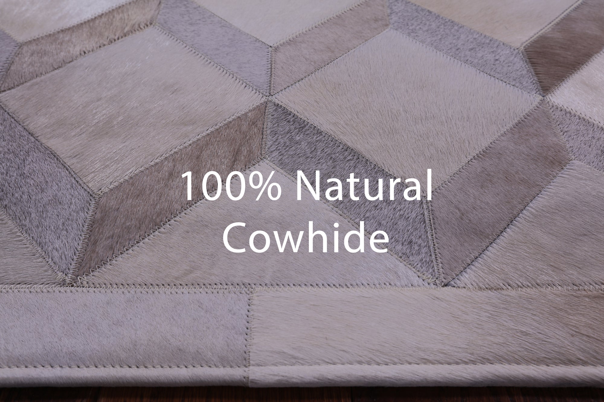 Brown Natural Cowhide Hand Stitched Patchwork Rug - 3' 3" X 5' 0" - Golden Nile