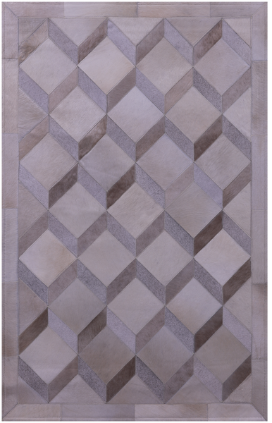 Brown Natural Cowhide Hand Stitched Patchwork Rug - 3' 3" X 5' 0"