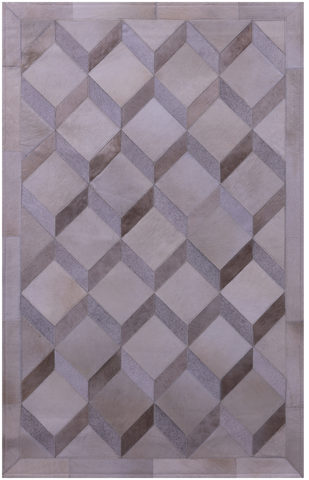 Brown Natural Cowhide Hand Stitched Patchwork Rug - 3' 3