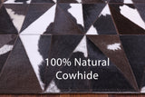 Brown & White Natural Cowhide Hand Stitched Patchwork Rug - 3' 3" X 5' 0"