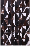 Brown & White Natural Cowhide Hand Stitched Patchwork Rug - 3' 3" X 5' 0"