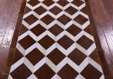 Brown & White Natural Cowhide Hand Stitched Patchwork Rug - 3' 2" X 5' 0" - Golden Nile