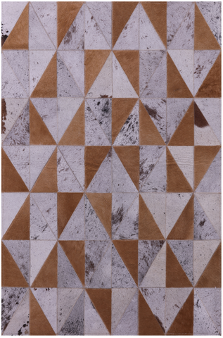 Brown Salt & Pepper Natural Cowhide Hand Stitched Patchwork Rug - 3' 3