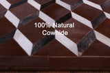 Brown Natural Cowhide Hand Stitched Patchwork Rug - 3' 2" X 5' 0" - Golden Nile