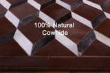 Brown Natural Cowhide Hand Stitched Patchwork Rug - 3' 2" X 5' 0"