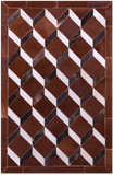 Brown Natural Cowhide Hand Stitched Patchwork Rug - 3' 2" X 5' 0"