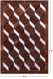 Brown Natural Cowhide Hand Stitched Patchwork Rug - 3' 2" X 5' 0" - Golden Nile
