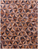 Brindle Brown Natural Cowhide Hand Stitched Patchwork Rug - 5' 3" X 6' 7" - Golden Nile