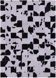 Black & White Natural Cowhide Hand Stitched Patchwork Rug - 4' 10" X 6' 9"