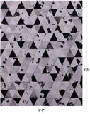 Black & White Natural Cowhide Hand Stitched Patchwork Rug - 5' 0" X 6' 5"