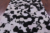 Black & White With Pink Hue Natural Cowhide Hand Stitched Patchwork Rug - 5' 0" X 6' 8"