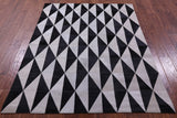 Black & White Natural Cowhide Hand Stitched Patchwork Rug - 4' 11" X 6' 5" - Golden Nile