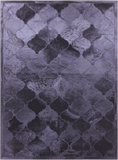 Lantern Tile Black Natural Cowhide Hand Stitched Patchwork Rug - 4' 10" X 6' 6" - Golden Nile