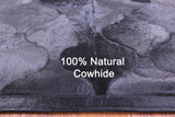 Lantern Tile Black Natural Cowhide Hand Stitched Patchwork Rug - 4' 10" X 6' 6" - Golden Nile