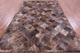 Lantern Tile Brown Brindle Natural Cowhide Hand Stitched Patchwork Rug - 6' 9" X 10' 0" - Golden Nile