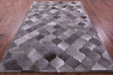 Lantern Tile Grey Natural Cowhide Hand Stitched Patchwork Rug - 6' 8" X 10' 0" - Golden Nile